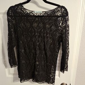Maurices Elegant Black Lace Top